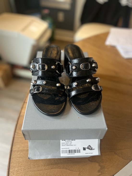 BNIB Balenciaga City Sandal Arena Lambskin, Sz 38 - Picture 6 of 9